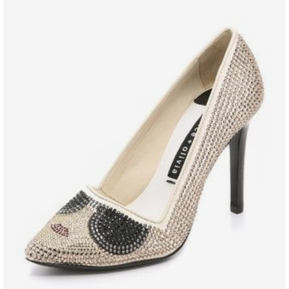 Alice + Olivia Dina Crystal Covered High Heels Sparkly MSRP $395